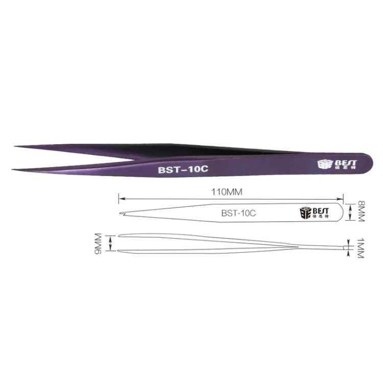 BEST BST-10C Extra Fine Point Color Eyebrow Tweezer, BST-10C