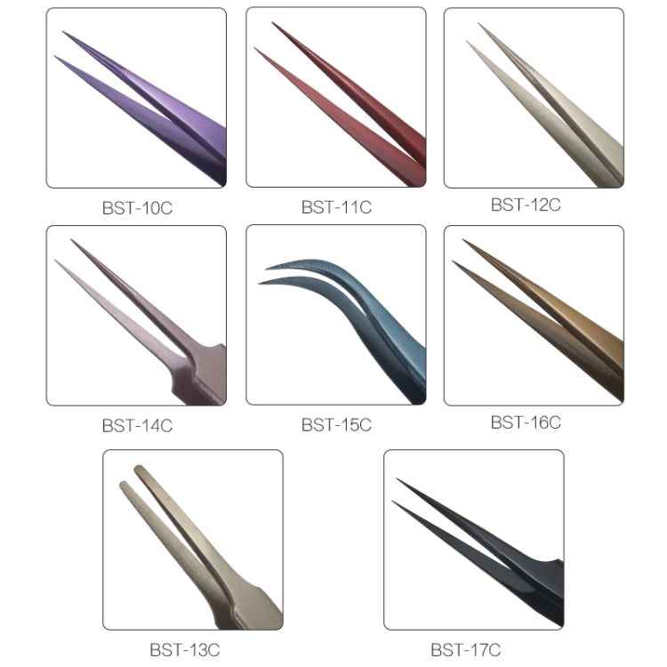 BEST BST-10C Extra Fine Point Color Eyebrow Tweezer