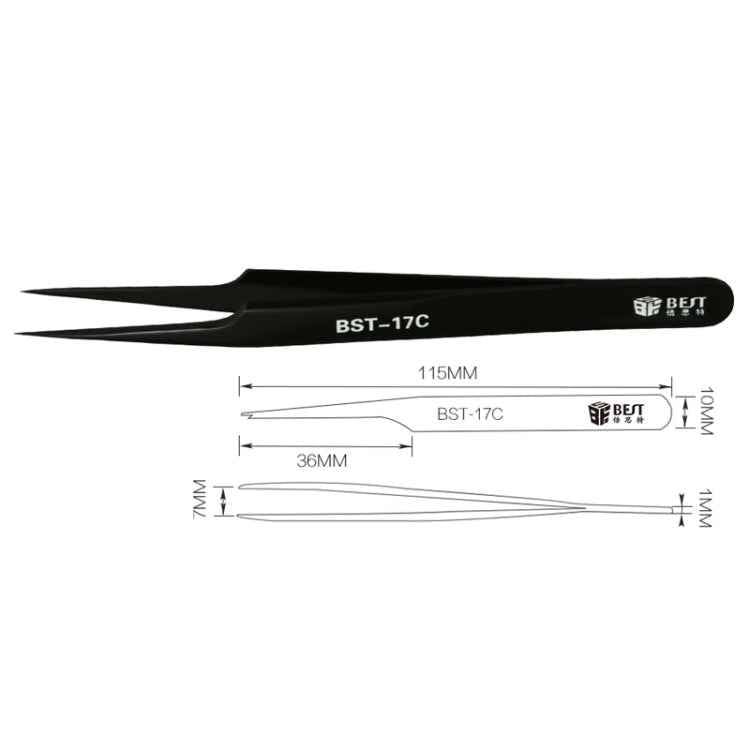 BEST BST-17C Newest Extra Long Precision Stainless Steel Eyelash Extension Volume Tweezers