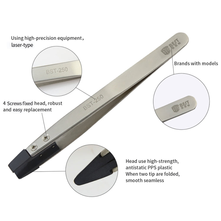 BEST BST-250 Stainless Steel Snti Static Tweezer