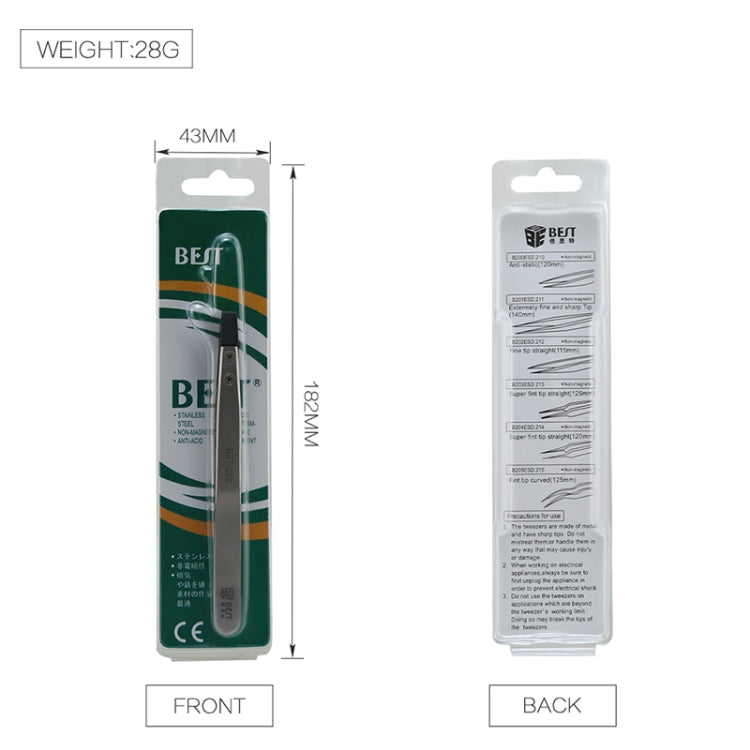 BEST BST-250 Stainless Steel Snti Static Tweezer