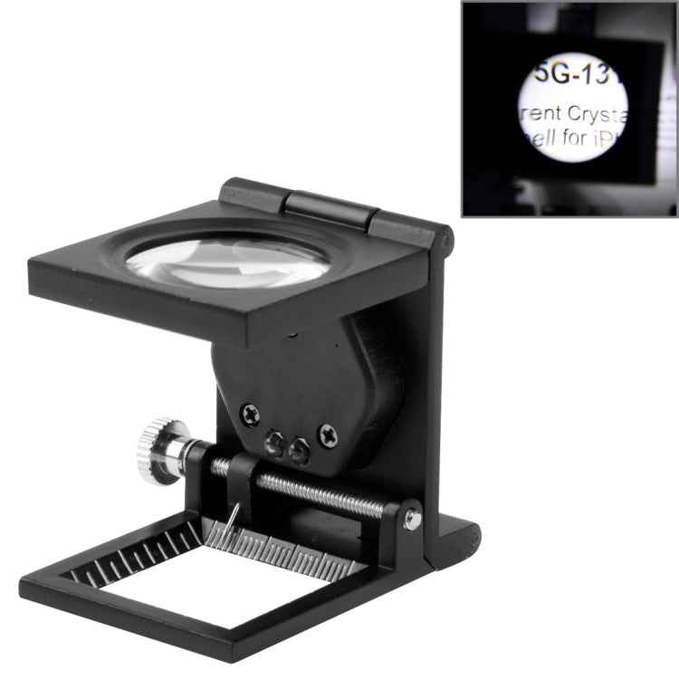 Mini Desk Style 10x Magnification Loupe Metal Antique Magnifier, Mini Desk Style