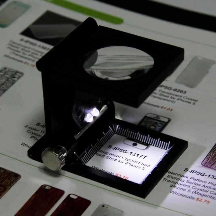 Mini Desk Style 10x Magnification Loupe Metal Antique Magnifier, Mini Desk Style