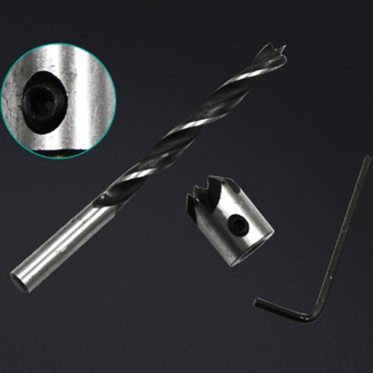 4 in 1 Woodworking Countersink Chamfer Three-Pointed High-Speed Steel Drill Bits Set, 3-6mm, 4 PCS/Set