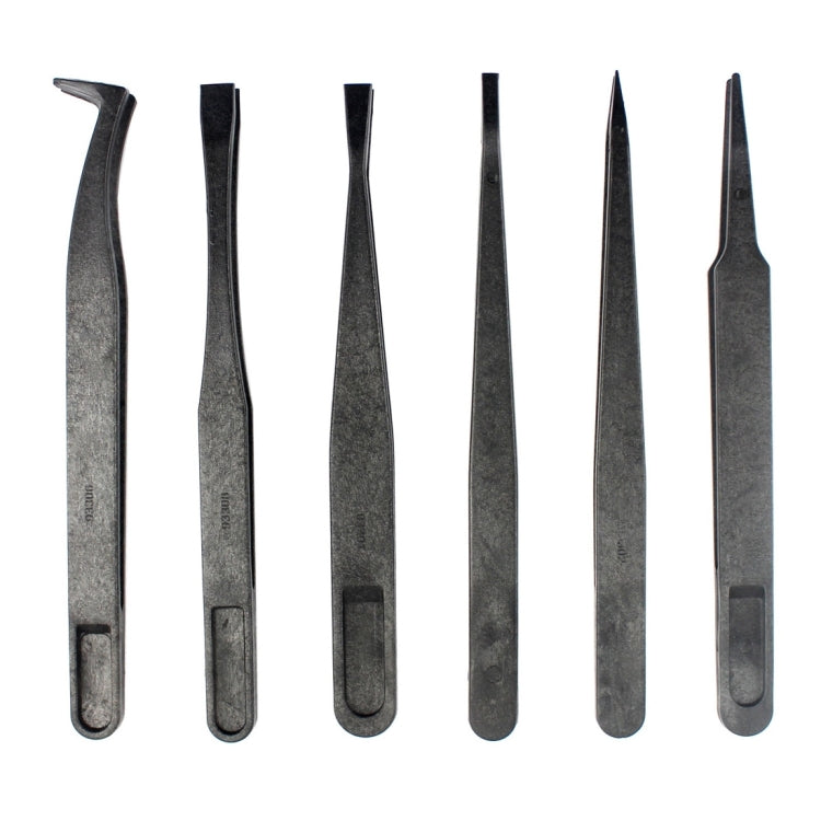 JF-S6in1 6 in 1 Anti-static Carbon Fiber Straight and Curved Tip Tweezers