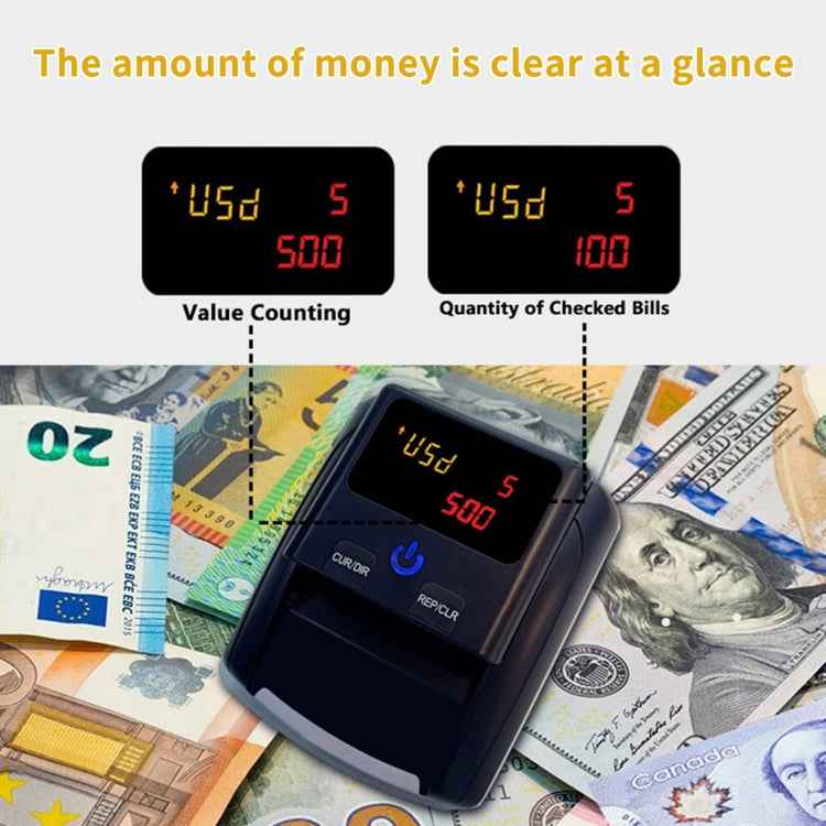 AL-130 Small Portable Money Detector for USD Euro, Specifications:EU Plug