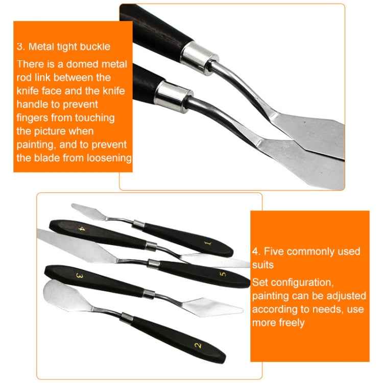 5 in 1 QST EXPRESS Art Supplies Paint Toning Stainless Steel Scraper