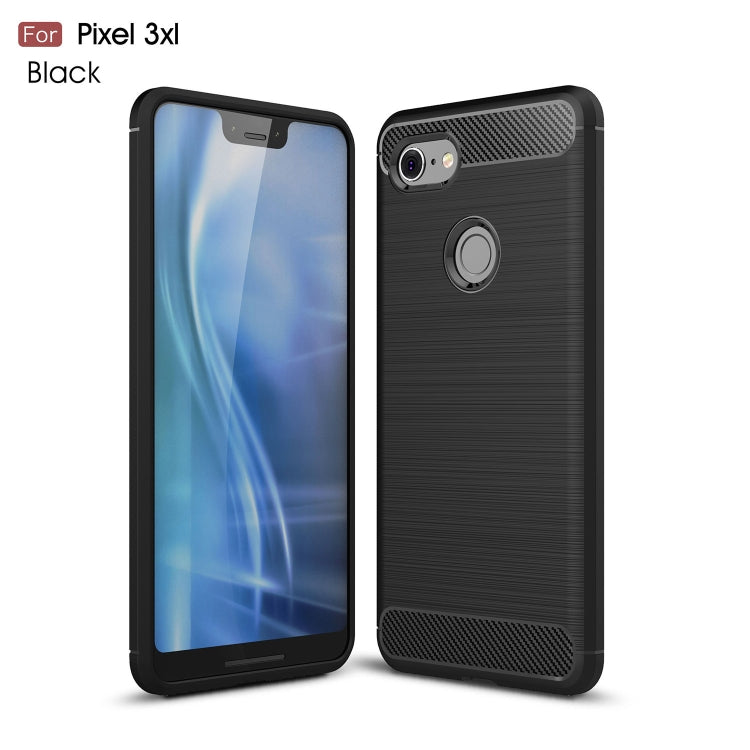 Brushed Texture Carbon Fiber Shockproof TPU Case for Google Pixel 3 XL, For Google Pixel 3 XL
