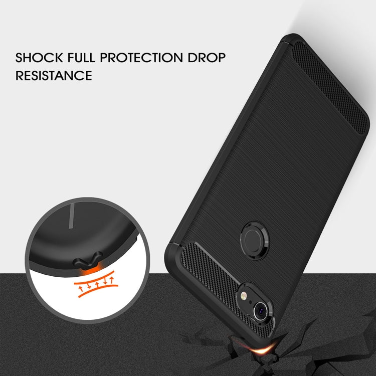 Brushed Texture Carbon Fiber Shockproof TPU Case for Google Pixel 3 XL, For Google Pixel 3 XL