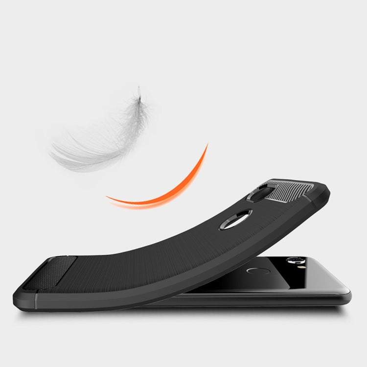 Brushed Texture Carbon Fiber Shockproof TPU Case for Google Pixel 3, For Google Pixel 3