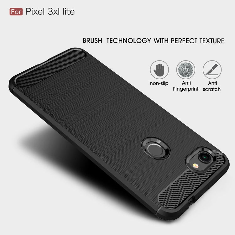 Brushed Texture Carbon Fiber Shockproof TPU Case for Google Pixel 3XL Lite, For Google Pixel 3XL Lite