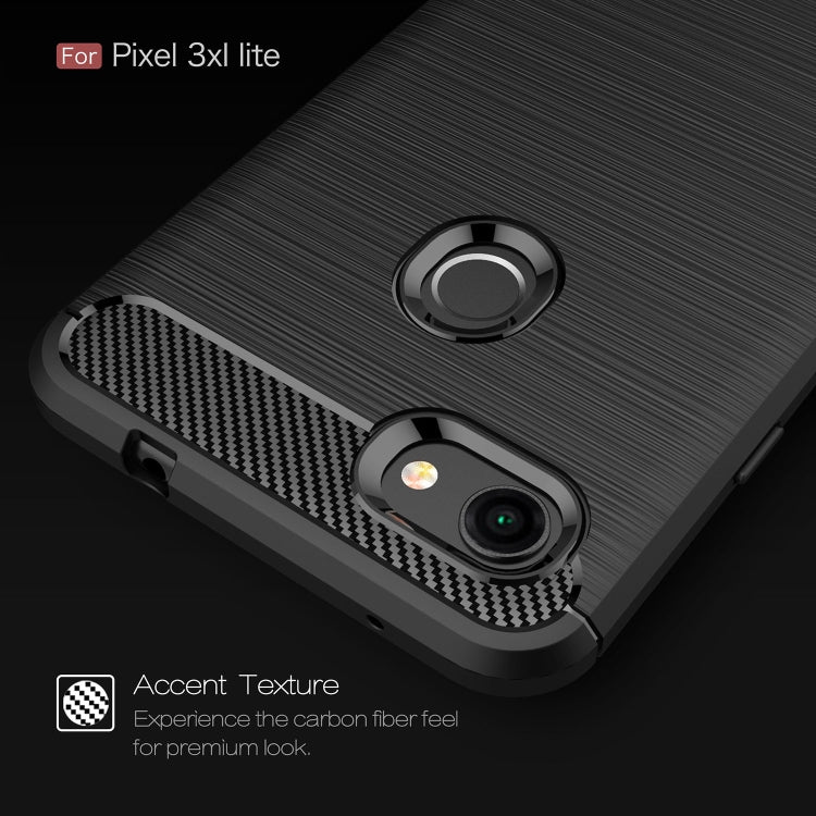Brushed Texture Carbon Fiber Shockproof TPU Case for Google Pixel 3XL Lite, For Google Pixel 3XL Lite