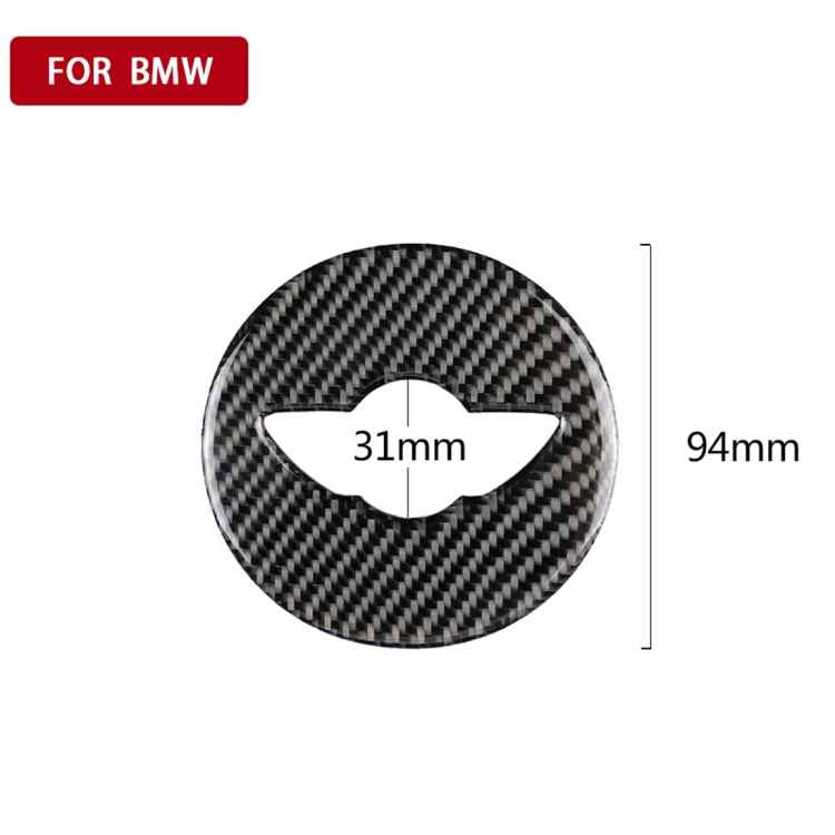 Car Steering Wheel F Chassis Logo Carbon Fiber Decorative Sticker for BMW Mini Cooper F55 / F56 / F60 / Countryman F60