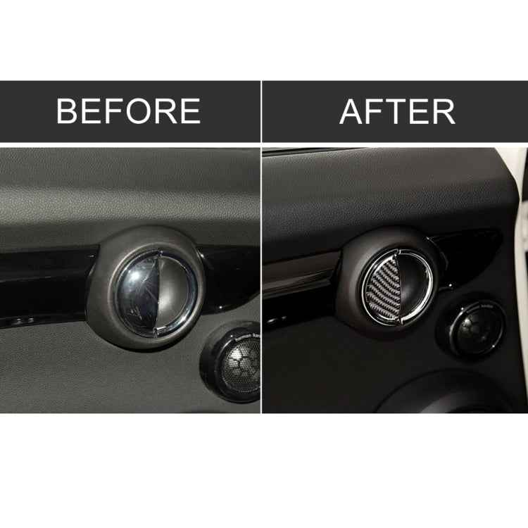 2 PCS R / F Universal Car Door Handle Carbon Fiber Decorative Sticker for BMW Mini R55 / R56 / R60 / R61 / F55 / F54 / F60