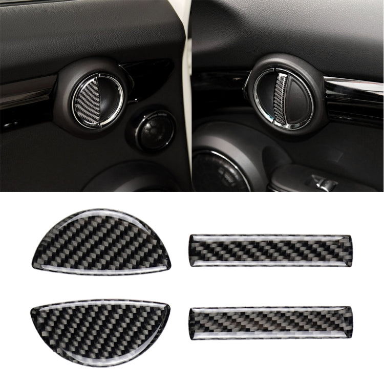 4 PCS Car F Chassis Door Handle Carbon Fiber Decorative Sticker for BMW Mini Cooper Clubman Countryman F55 / F54 / F60, For BMW Mini F60