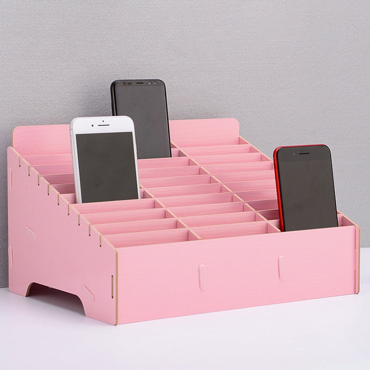 Wooden Multi-cell Mobile Phone Film Stand Desktop Display Rack, 30 Grids, Size: 31.5x23.5x18.5cm