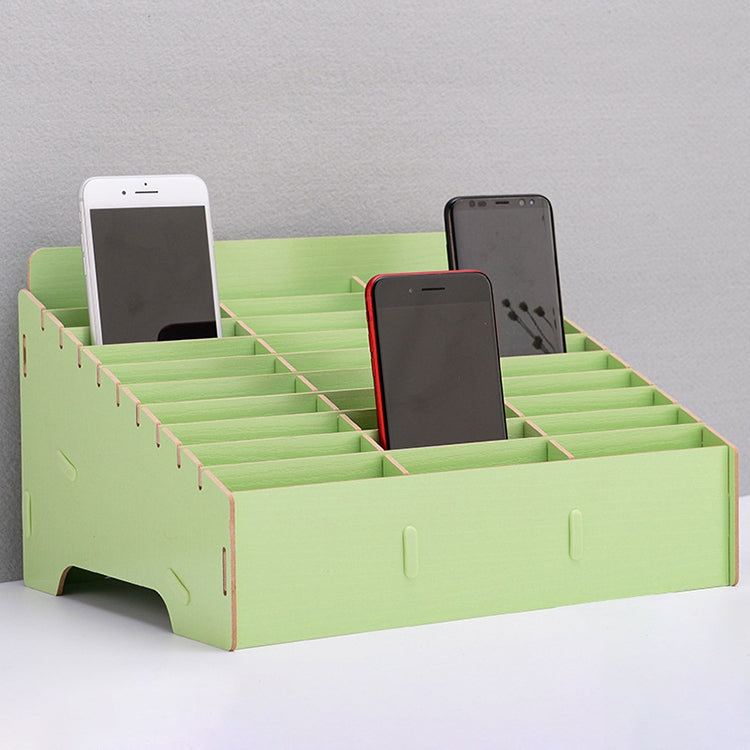 Wooden Multi-cell Mobile Phone Film Stand Desktop Display Rack, 30 Grids, Size: 31.5x23.5x18.5cm, 30 Grids, Green, 30 Grids, Black, 30 Grids, Pink