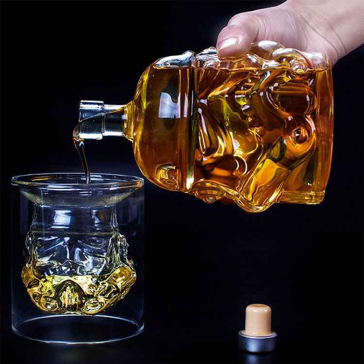 Glass Bottle Wine Pot Decanter Transparent Crystal Vodka Flagon Gift, Capacity: 650ml