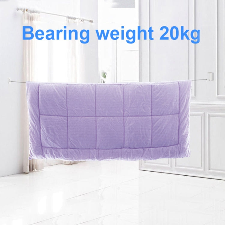 Retractable Indoor And Outdoor Clothes Wall Hanger Magic Drying Rack Balcony Bathroom Invisible Clothesline Wire Rope, White, Silver