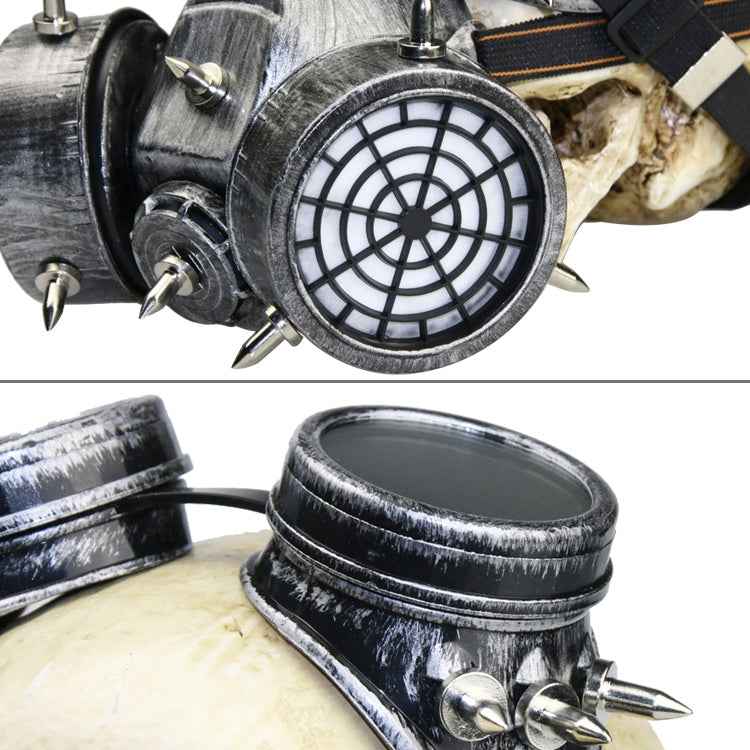GM002 Halloween Dress Up Props Punk Style Gas Mask + Goggles Set