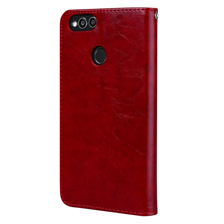For Huawei Honor Play 7X Business Style Oil Wax Texture Horizontal Flip Leather Case with Holder & Card Slots & Wallet
