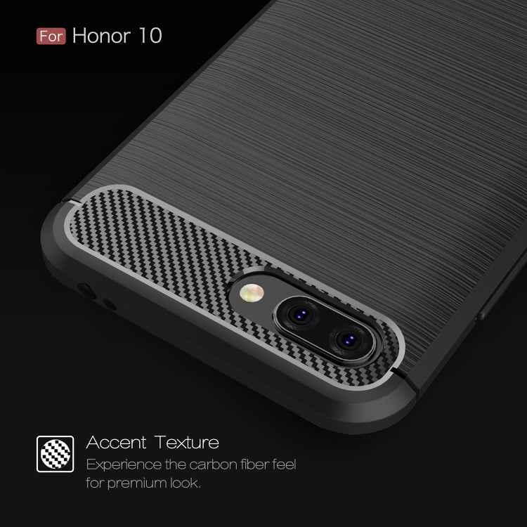 Brushed Texture Carbon Fiber Shockproof TPU Case for Huawei Honor 10