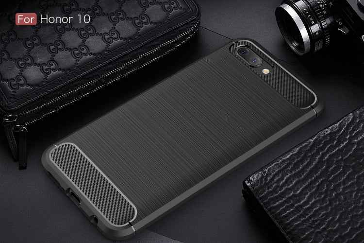 Brushed Texture Carbon Fiber Shockproof TPU Case for Huawei Honor 10
