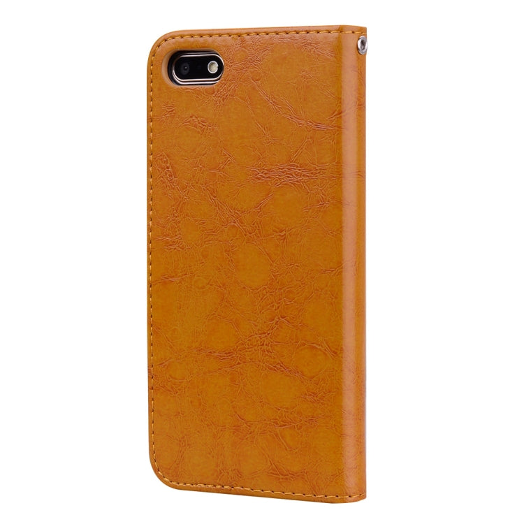 Business Style Oil Wax Texture Horizontal Flip Leather Case for Huawei Y5 (2018) / Y5 Prime (2018) / Honor 7A (Russian Version), with Holder & Card Slots & Wallet