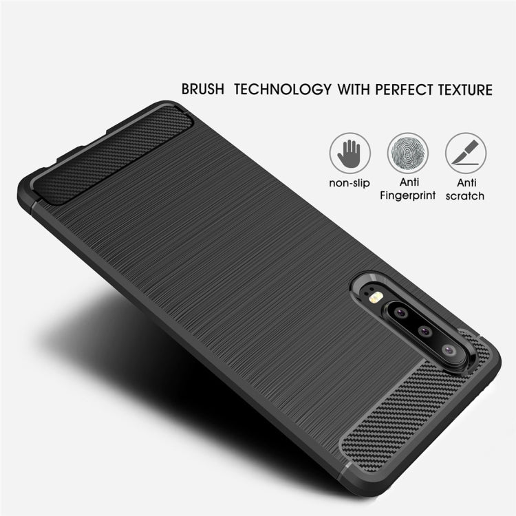 Brushed Texture Carbon Fiber Shockproof TPU Case for Huawei P30