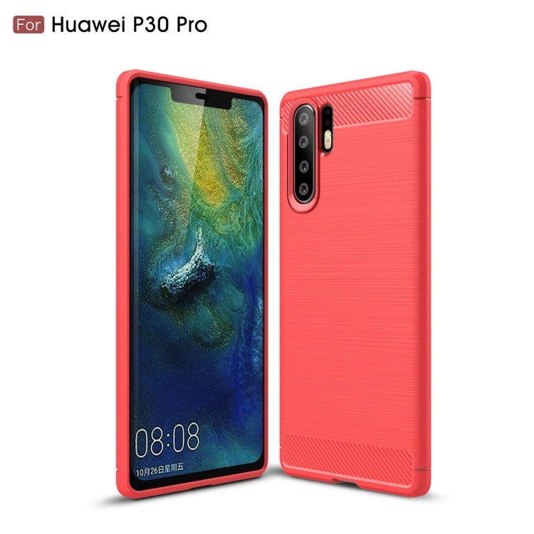 Brushed Texture Carbon Fiber Shockproof TPU Case for Huawei P30 Pro