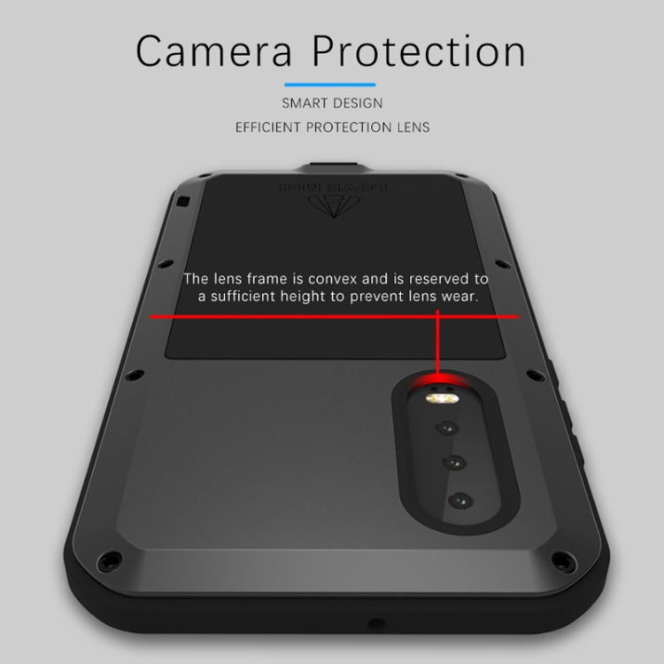 LOVE MEI Powerful Dustproof Shockproof Splashproof Metal + Silicone Combination Case for Huawei P30
