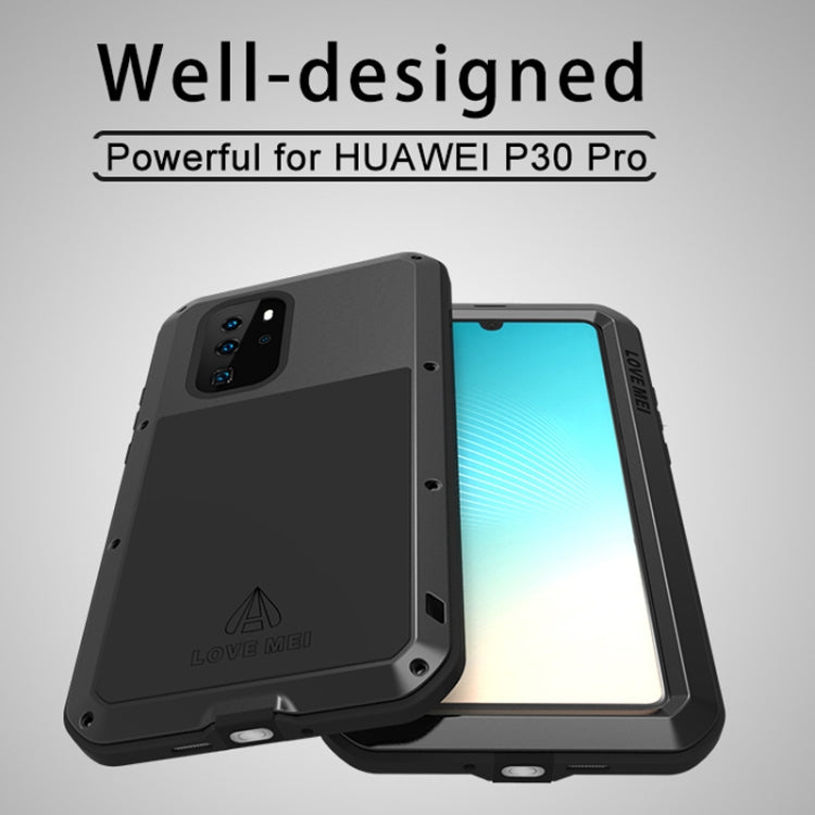 LOVE MEI Powerful Dustproof Shockproof Splashproof Metal + Silicone Combination Case for Huawei P30 Pro