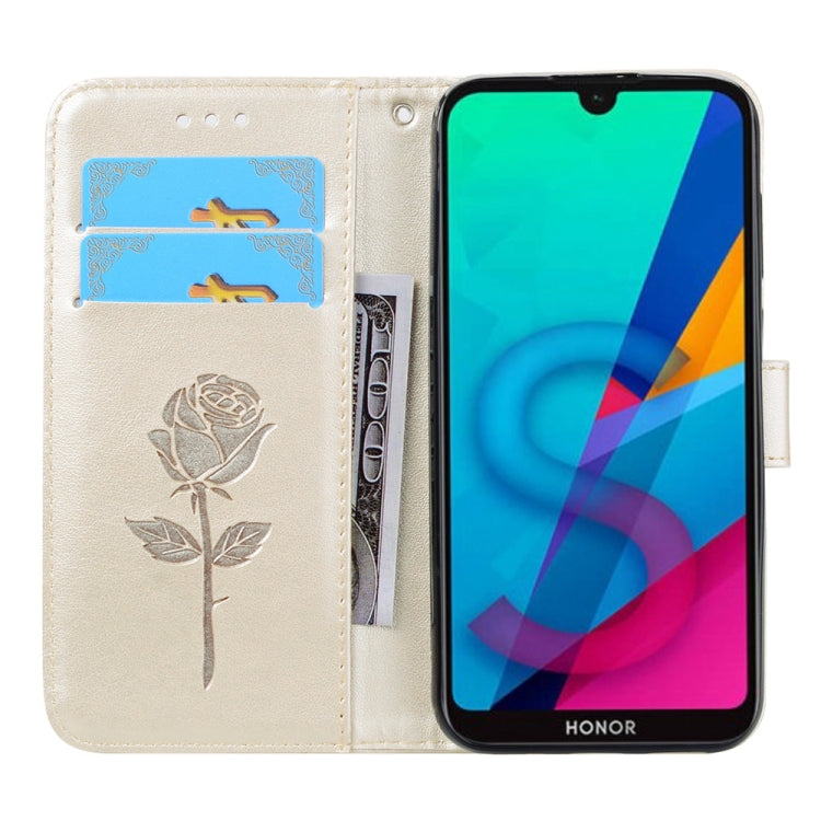 Rose Embossed Horizontal Flip PU Leather Case for Huawei Honor 8S / Y5 (2019), with Holder & Card Slots & Wallet