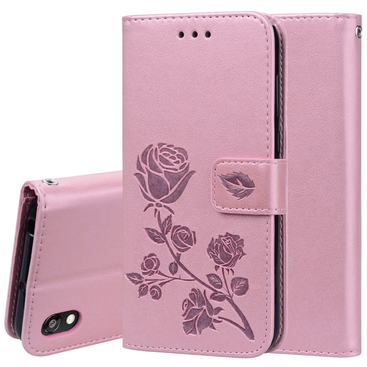 Rose Embossed Horizontal Flip PU Leather Case for Huawei Honor 8S / Y5 (2019), with Holder & Card Slots & Wallet