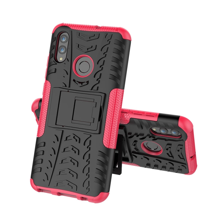 Tire Texture TPU+PC Shockproof Case for Huawei Honor 10 Lite / P Smart (2019), with Holder, For Honor 10 Lite