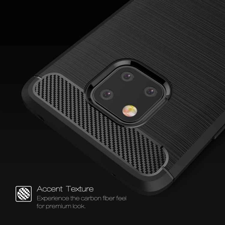 Brushed Texture Carbon Fiber Shockproof TPU Case for Huawei Mate 20 Pro