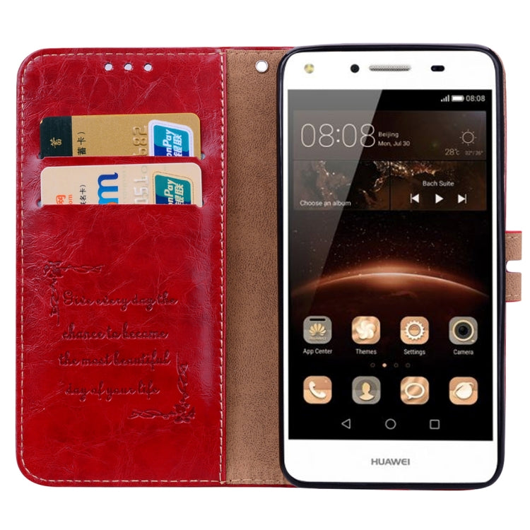 For Huawei Y5 (2017) / Y6 (2017) Business Style Oil Wax Texture Horizontal Flip Leather Case with Holder & Card Slots & Hand Strap, For Huawei Y5 (2017) / Y6 (2017), For Huawei Y5 (2017)