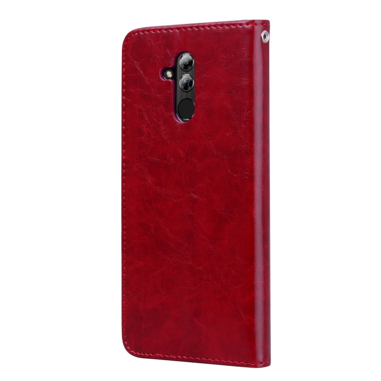 Business Style Oil Wax Texture Horizontal Flip Leather Case for Huawei Mate 20 Lite, with Holder & Card Slots & Wallet