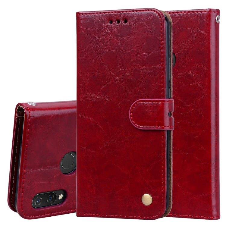 Business Style Oil Wax Texture Horizontal Flip Leather Case for Huawei Nova 3i & P smart Plus, with Holder & Card Slots & Wallet