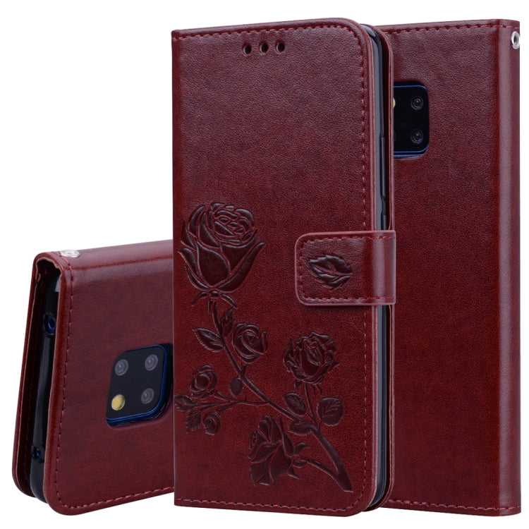 Rose Embossed Horizontal Flip PU Leather Case for Huawei Mate 20 Pro, with Holder & Card Slots & Wallet