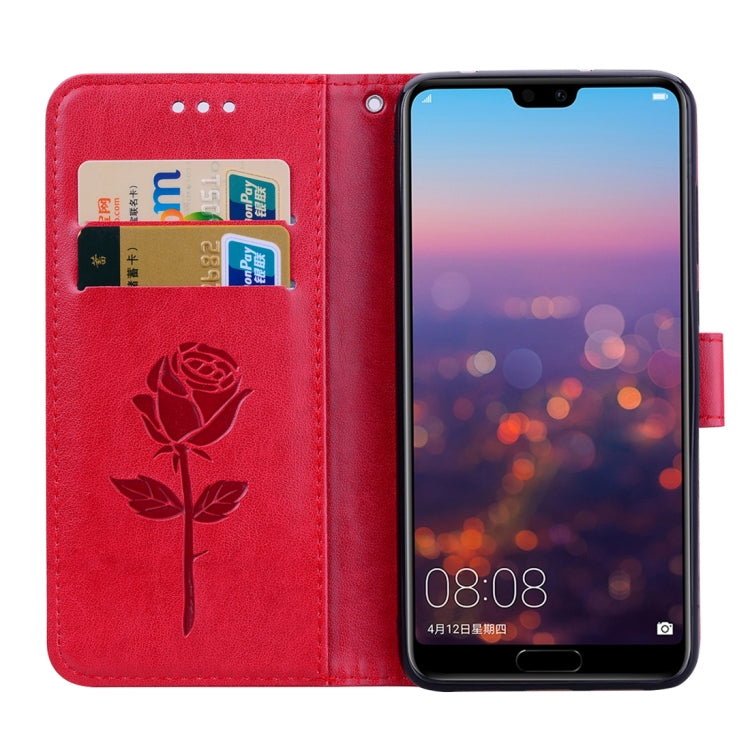 Rose Embossed Horizontal Flip PU Leather Case for Huawei P20 Pro, with Holder & Card Slots & Wallet