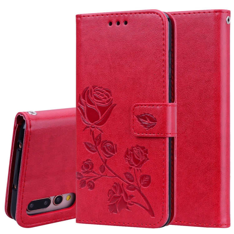 Rose Embossed Horizontal Flip PU Leather Case for Huawei P20 Pro, with Holder & Card Slots & Wallet