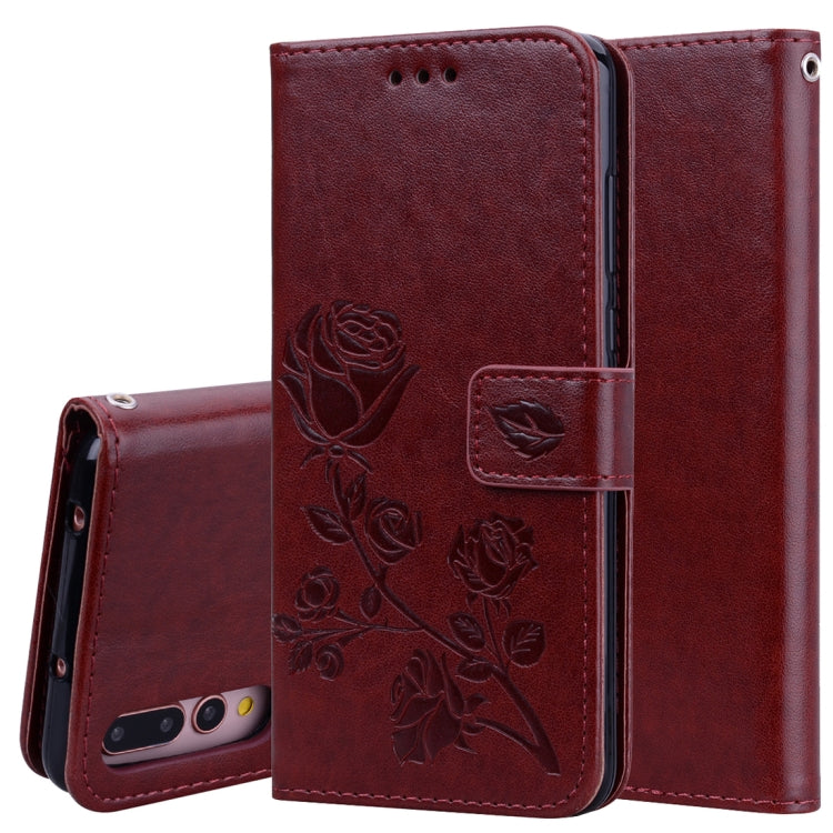 Rose Embossed Horizontal Flip PU Leather Case for Huawei P20 Pro, with Holder & Card Slots & Wallet