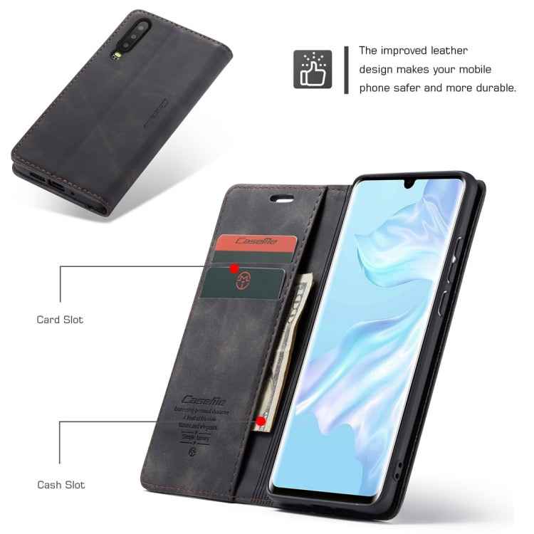 CaseMe-013 Multifunctional Retro Frosted Horizontal Flip Leather Case for Huawei P30, with Card Slot & Holder & Wallet