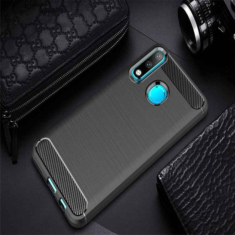 Brushed Texture Carbon Fiber TPU Case for Huawei P30 Lite
