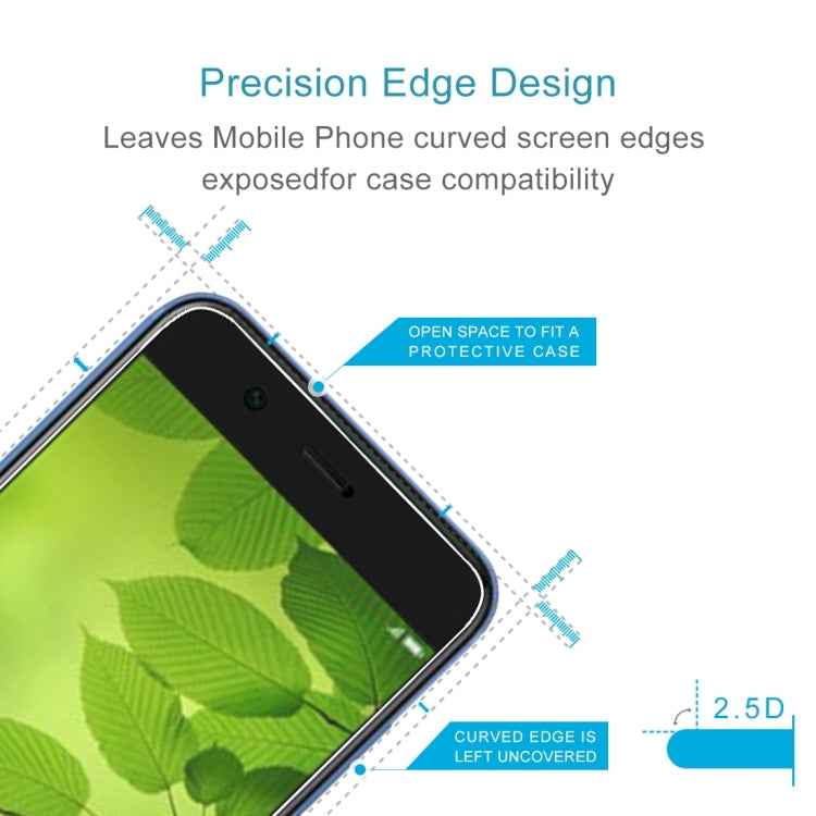 100 PCS for Huawei nova 2 Lite 0.26mm 9H Surface Hardness 2.5D Explosion-proof Tempered Glass Screen Film