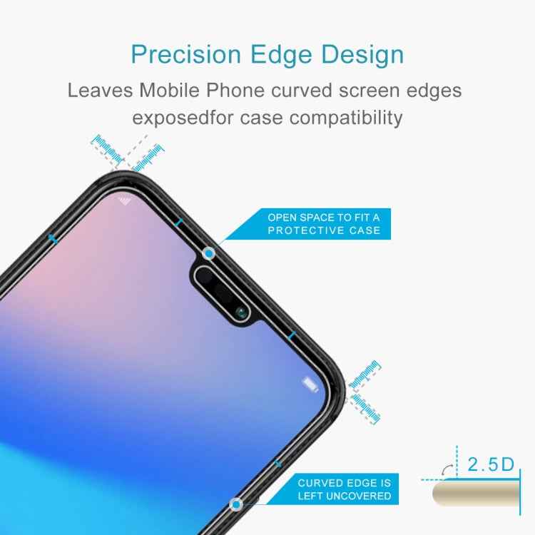 50 PCS for Huawei P20 Lite 0.26mm 9H Surface Hardness 2.5D Explosion-proof Tempered Glass Screen Film, No Retail Package