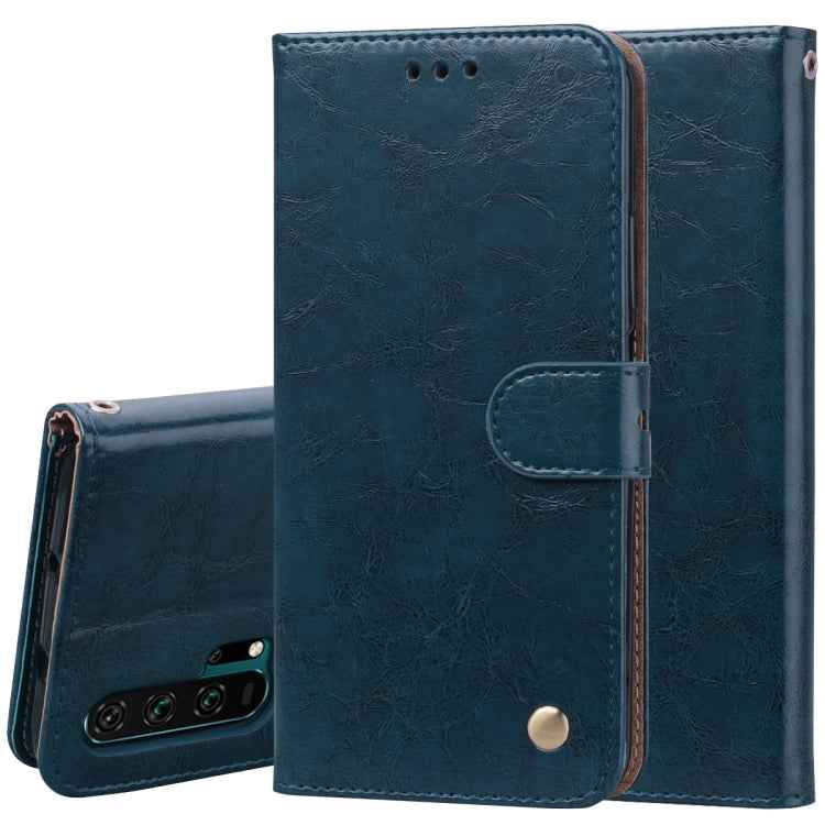 Business Style Oil Wax Texture Horizontal Flip Leather Case for Huawei Honor 20 Pro, with Holder & Card Slots & Wallet