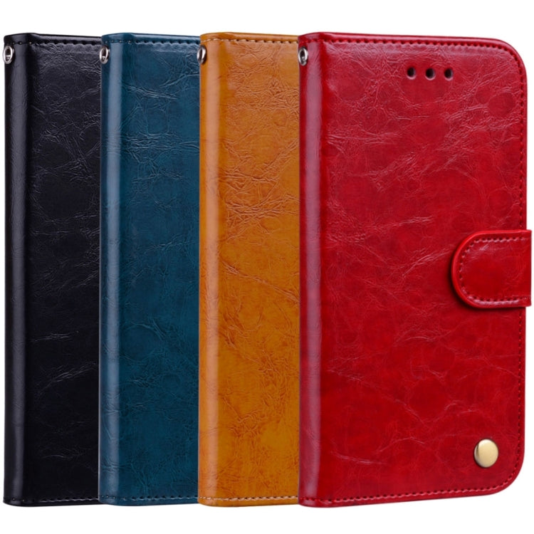Business Style Oil Wax Texture Horizontal Flip Leather Case for Huawei P Smart / Enjoy 7S, with Holder & Card Slots & Wallet