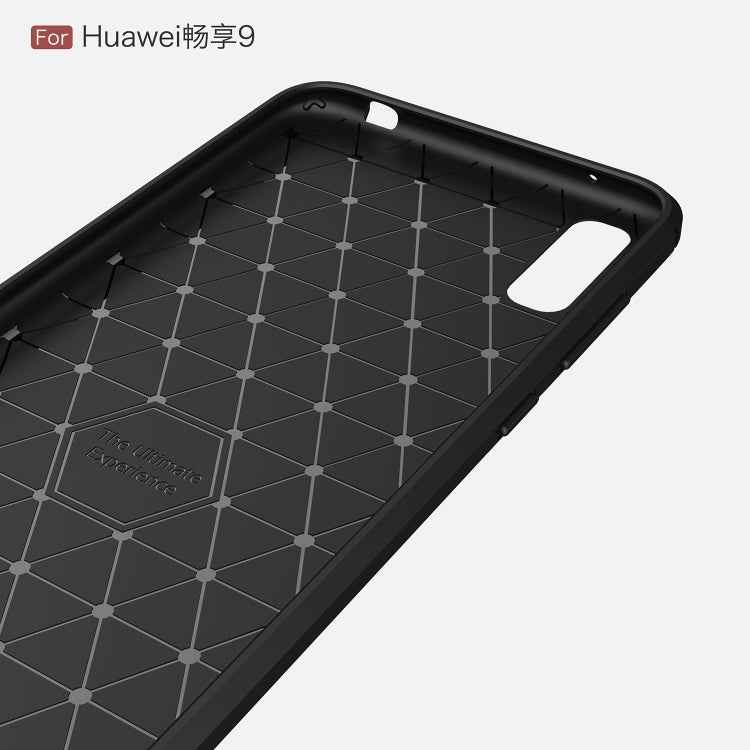 Brushed Texture Carbon Fiber Shockproof TPU Case for Huawei Enjoy 9